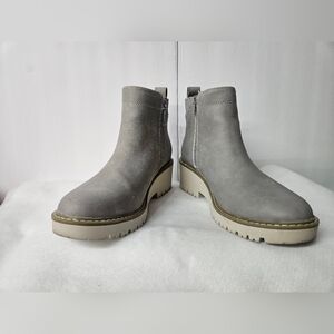 Kohl's Gray Suede-Look Lug Sole Ankle Booties
